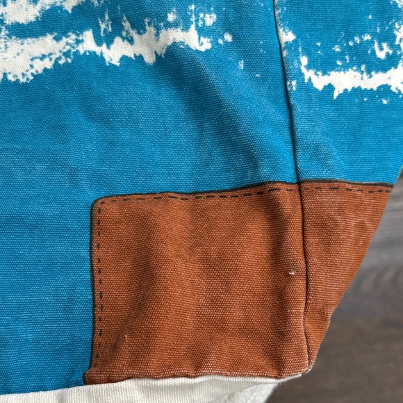 Tory Burch Cream and Blue Cloth Tote - Picture 5 of 6